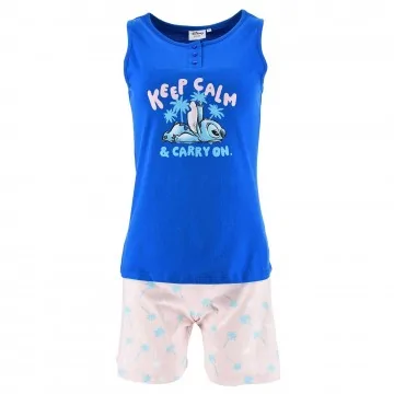 Pyjama Court Femme Coton "Lilo & Stitch" Azzura (Ensembles de Pyjama) French Market chez FrenchMarket
