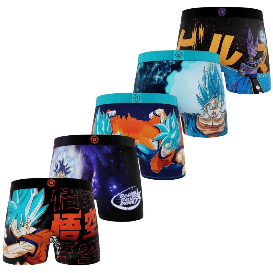 Fem FREEGUN boxershorts i Dragon Ball Super för barn