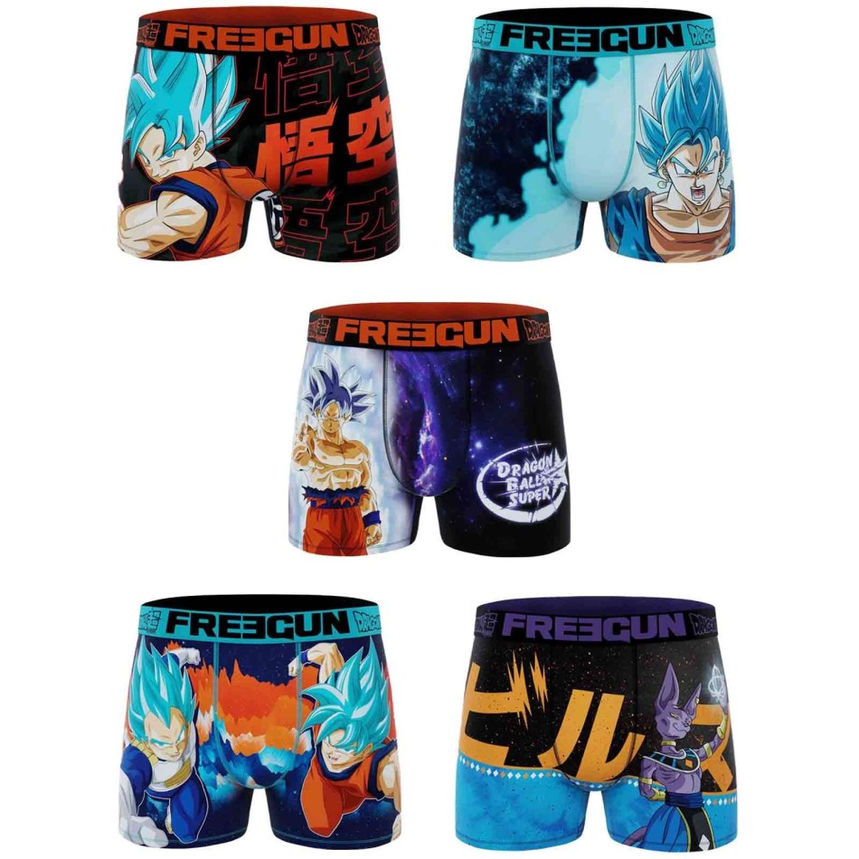 Fem FREEGUN boxershorts i Dragon Ball Super för barn