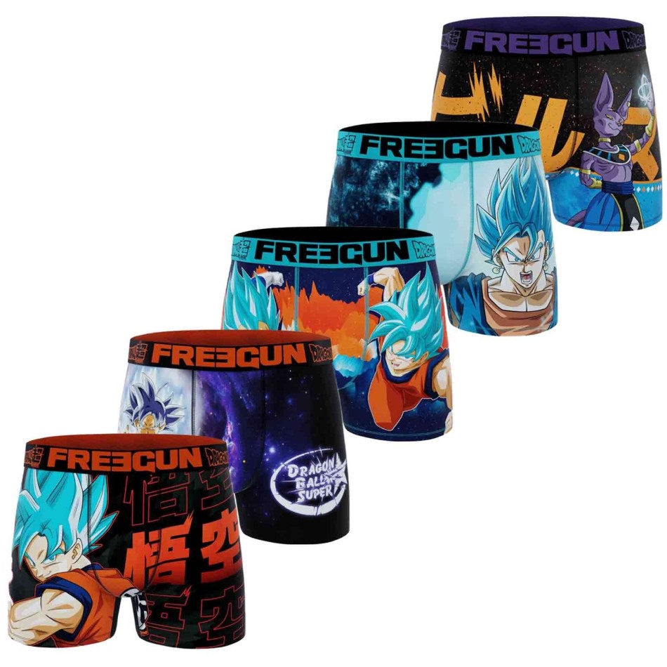 Set van 5 Kids Dragon Ball Super Boxers (Set jongensboxershorts) Freegun chez FrenchMarket