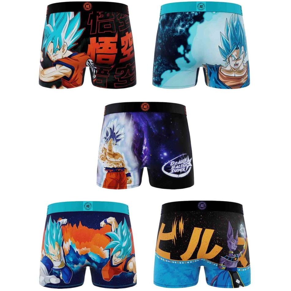 Fem FREEGUN boxershorts i Dragon Ball Super för barn