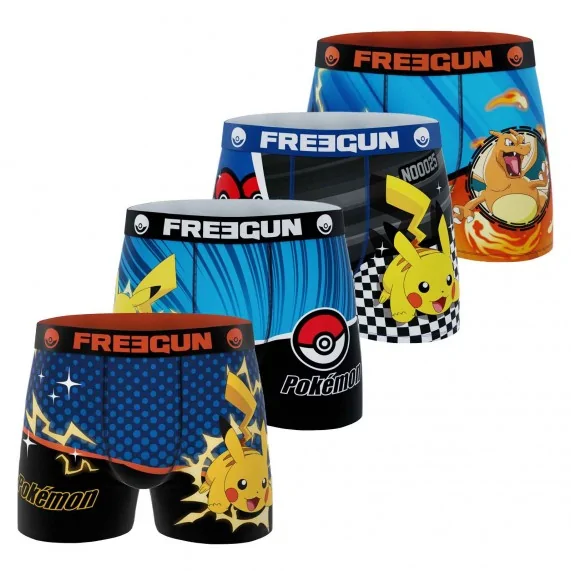 Juego de 4 calzoncillos Pokemon Pikachu Boy (Pack calzoncillos para niño) Freegun chez FrenchMarket