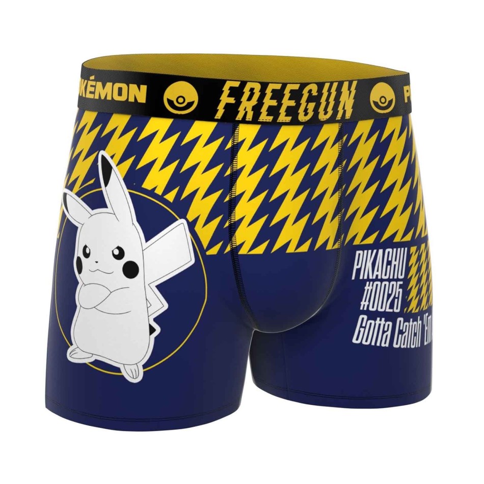 Boxer in microfibra "Pokemon Pikachu" per uomo (Boxer da uomo) Freegun chez FrenchMarket