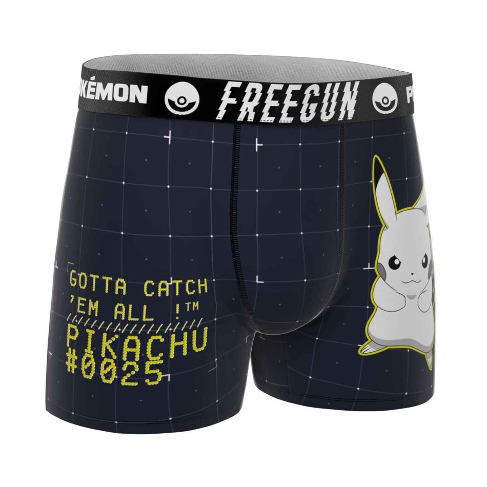 Boxer Homme Microfibre "Pokemon Pikachu" (Boxers Homme) Freegun chez FrenchMarket