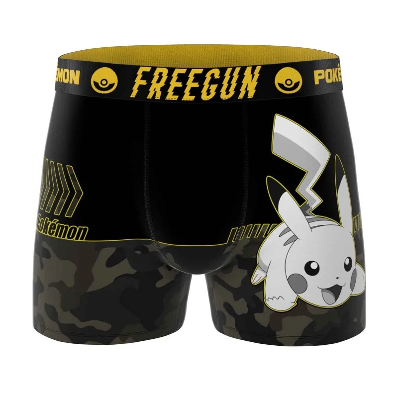 Freegun - Boxer Homme Microfibre "Pokemon Pikachu" XL Noir