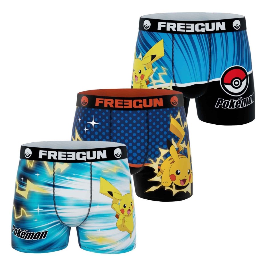 3er-Set Boxershorts für Männer Pokemon Pikachu (Boxershorts für Männer) Freegun auf FrenchMarket