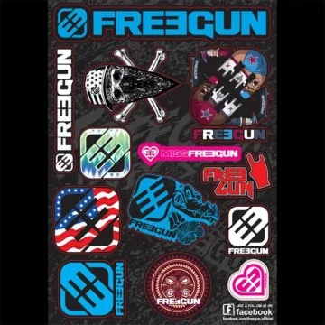 Autocollant - Planche de stickers adhésives FREEGUN (210*297)