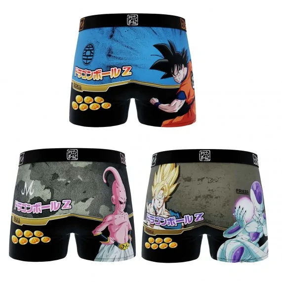 Set van 3 Dragon Ball Z jongensboxershorts (Set jongensboxershorts) Freegun chez FrenchMarket