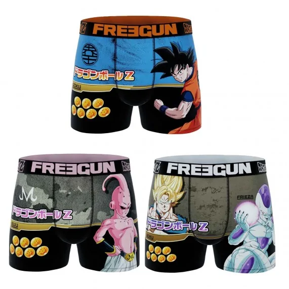 Set van 3 Dragon Ball Z jongensboxershorts (Set jongensboxershorts) Freegun chez FrenchMarket