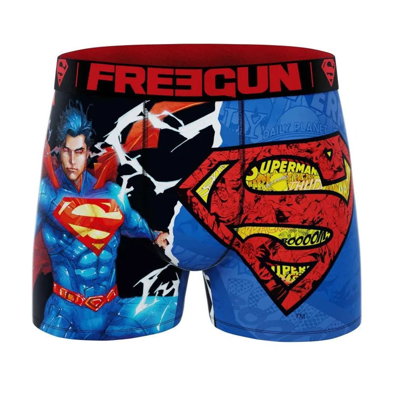 Freegun - Boxer Homme DC Comics Superman M Bleu Cyan