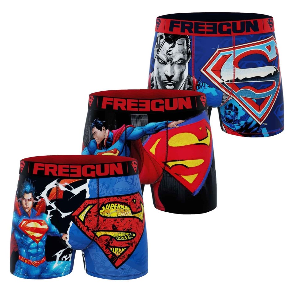 Lot de 3 Boxers Homme DC Comics Superman (Lot boxers Homme) Freegun chez FrenchMarket