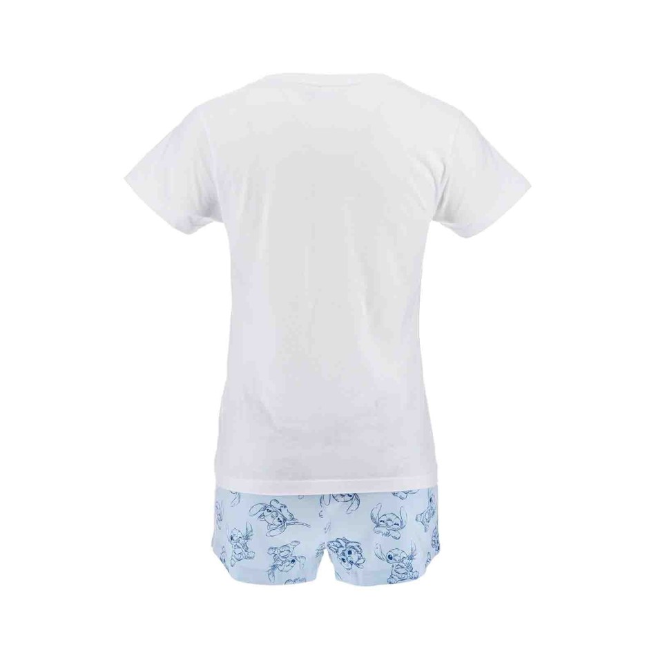 Stitch & Angel Kort pyjamas för kvinnor - 100% bomull | Disney Official Licence