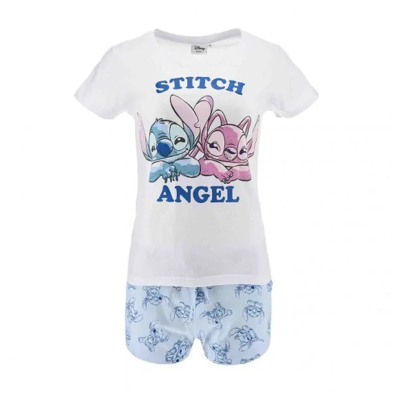 Pigiama corto in cotone da donna "Lilo & Stitch" Angel (Set di pigiami) French Market chez FrenchMarket