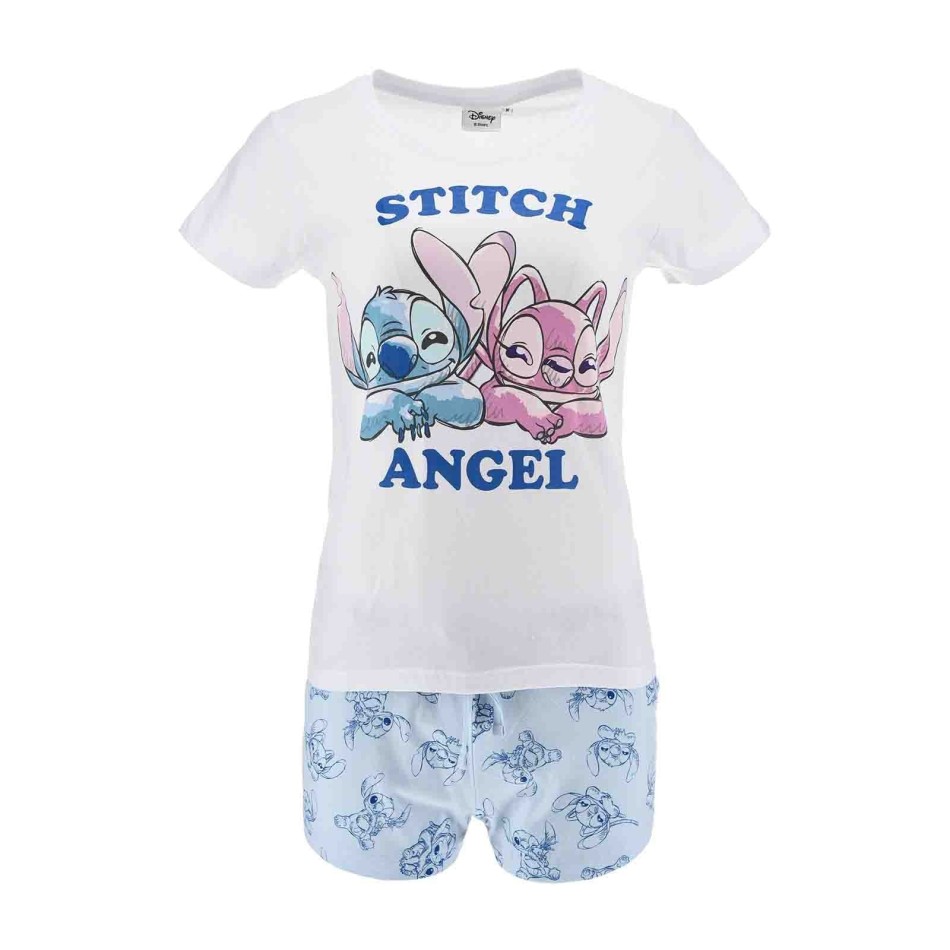Pyjama Court Femme Coton "Lilo & Stitch" Angel (Ensembles de Pyjama) French Market chez FrenchMarket