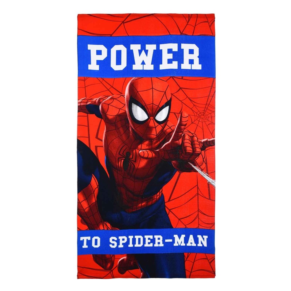 Spider-Man "Power" Boy Strandhandduk 70x140cm - Absorberande mikrofiber