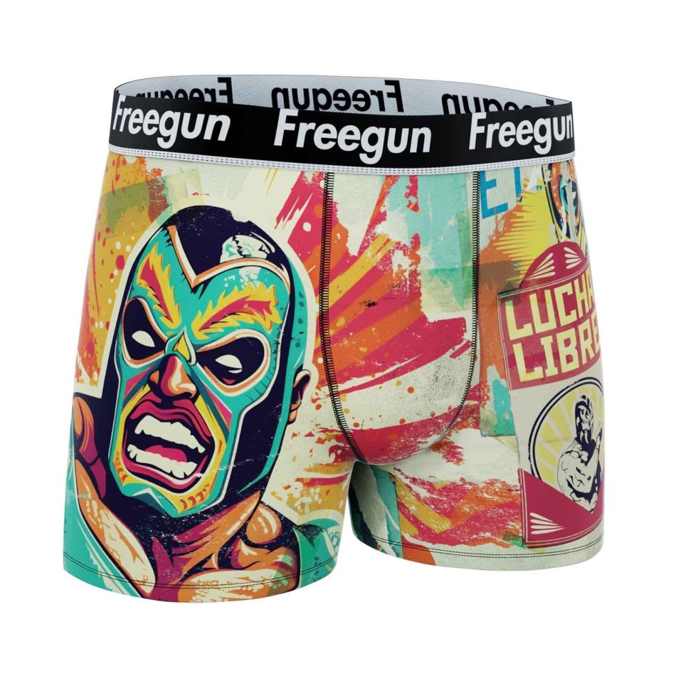 Paket med 6 boxershorts Freegun Man Street Graffiti Urban Underkläder