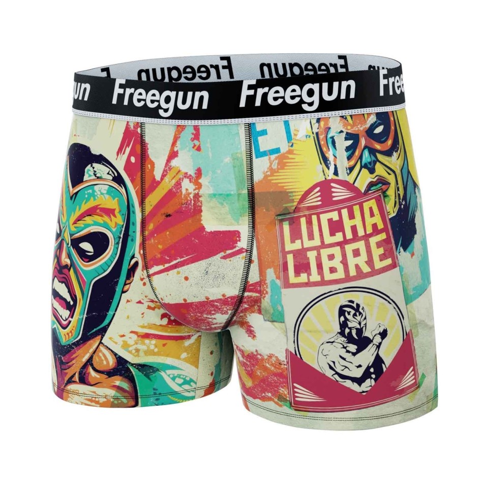 Paket med 6 boxershorts Freegun Man Street Graffiti Urban Underkläder