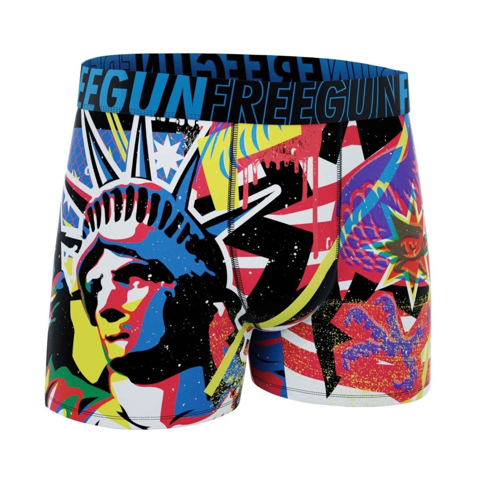 Paket med 6 boxershorts Freegun Man Street Graffiti Urban Underkläder