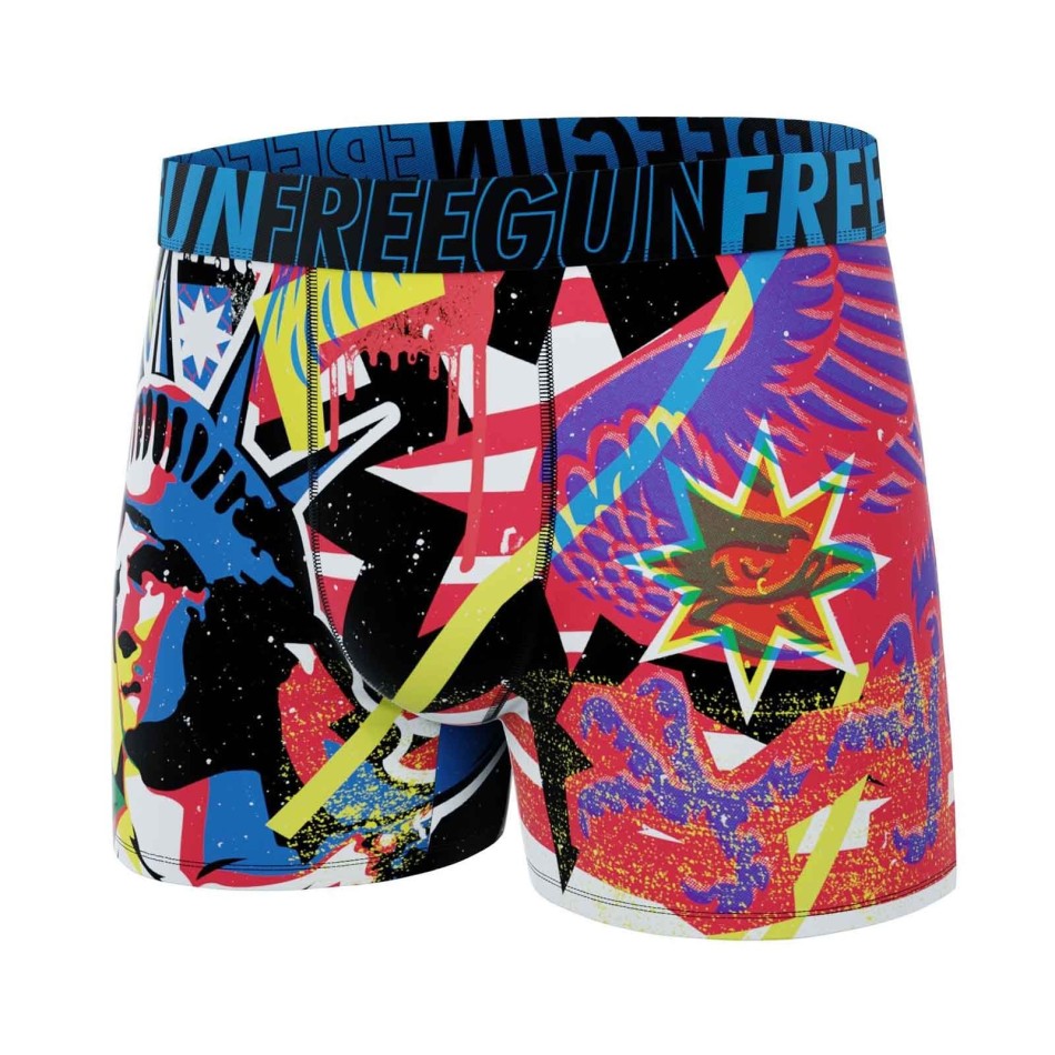 Paket med 6 boxershorts Freegun Man Street Graffiti Urban Underkläder
