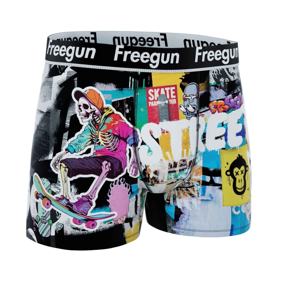 Set di 6 boxer Street Graffiti per uomo (Boxer da uomo) Freegun chez FrenchMarket