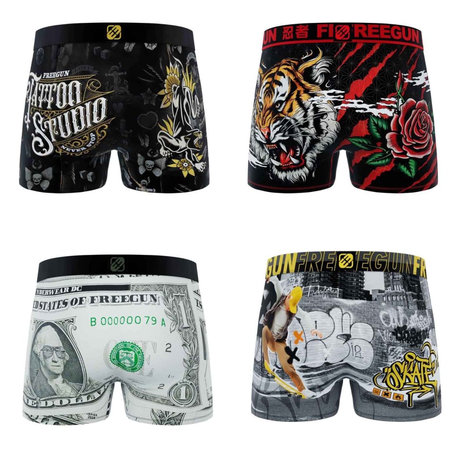 Lot de 4 Boxers Homme Skull Tête de Mort
