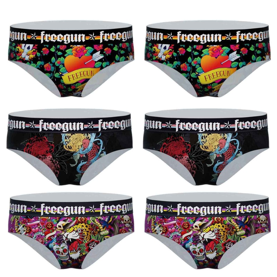 6er-Pack Damen-Boxershorts aus Mikrofaser (Boxers - Höschen) Freegun auf FrenchMarket