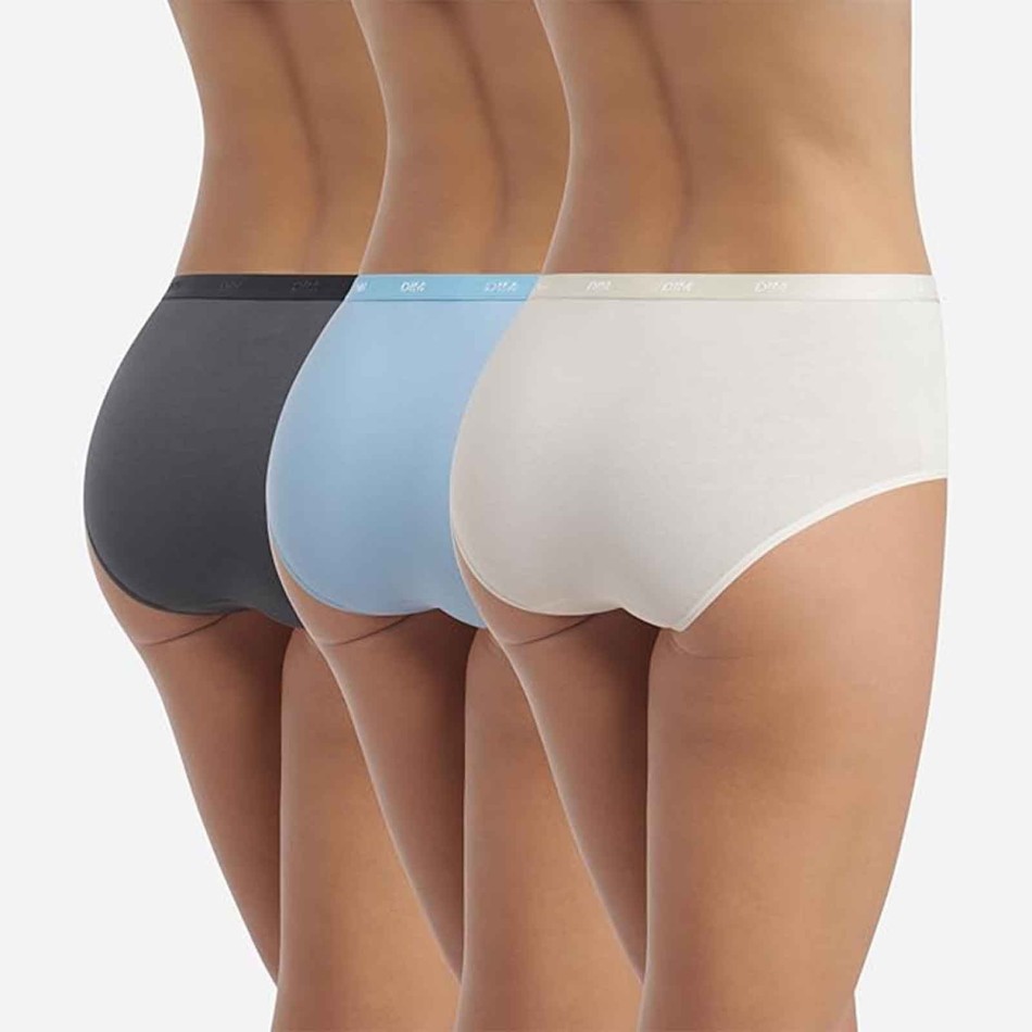 DIM set med 3 boxershorts i bomullsstretch för kvinnor "EcoDim"