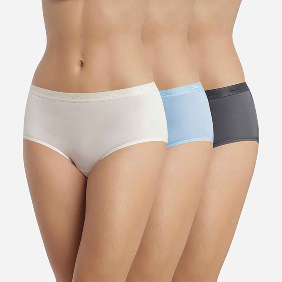 Lot de 3 Boxers Unis Coton Stretch "EcoDim" (Boxer Femme) Dim chez FrenchMarket