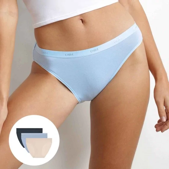 Lot de 3 Culottes Unies Coton Stretch "EcoDim" (Culotte Femme) Dim chez FrenchMarket