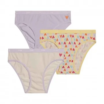 Juego de 3 bragas de algodón elástico de fantasía para niñas "Los bolsillos (Bragas) Dim chez FrenchMarket