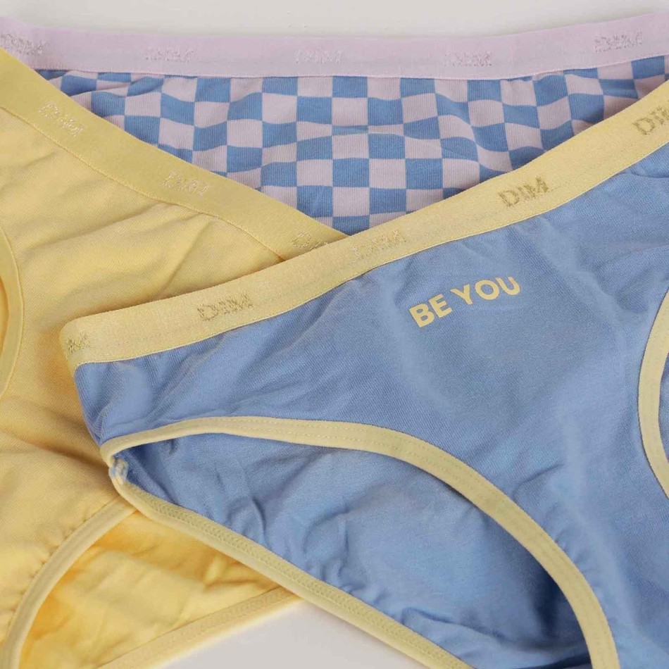 DIM GIRLS | Set med 3 stycken fina bomullsbyxor för flickor med stretchfickor