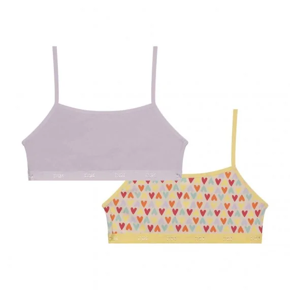 Set di 2 reggiseni da ragazza in cotone elasticizzato "Les Pockets (Reggiseni) Dim chez FrenchMarket