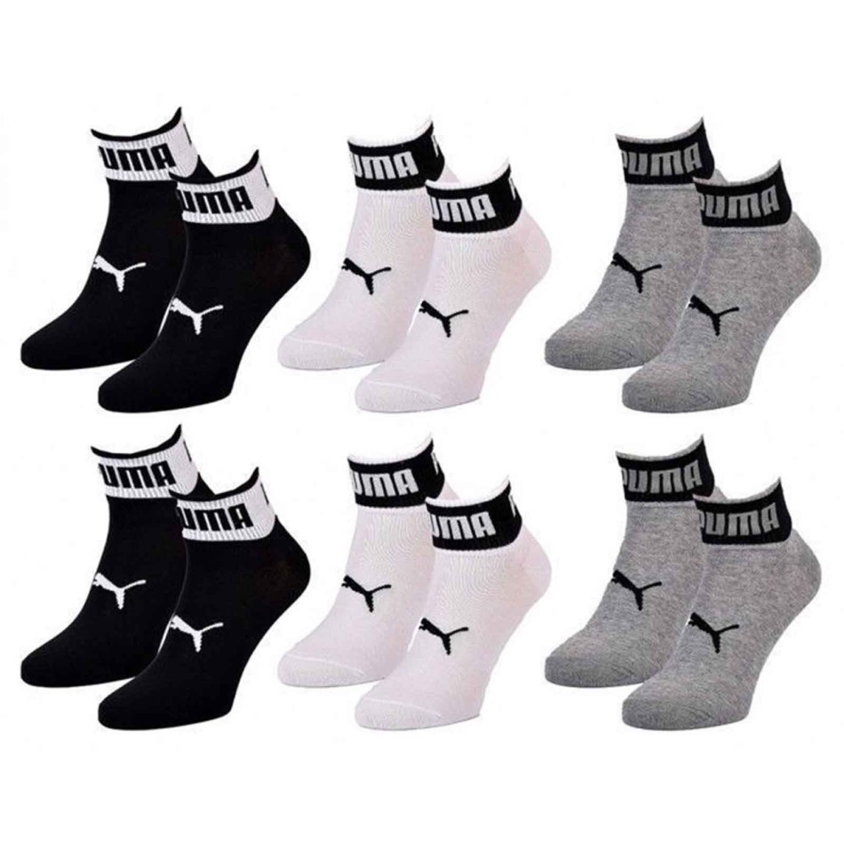PUMA Förpackning med 6 par Big Logo Quarter Socks