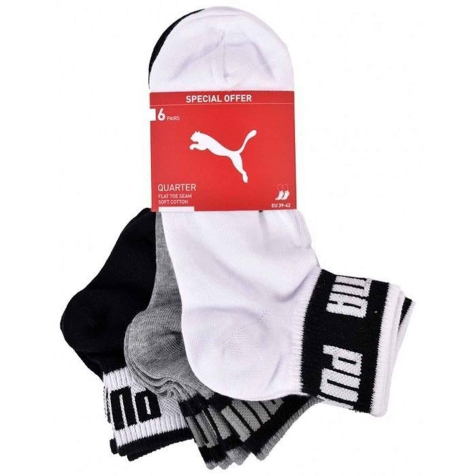 Lote de 6 pares de calcetines Big Logo Quarter (Calcetines deportivos) PUMA chez FrenchMarket