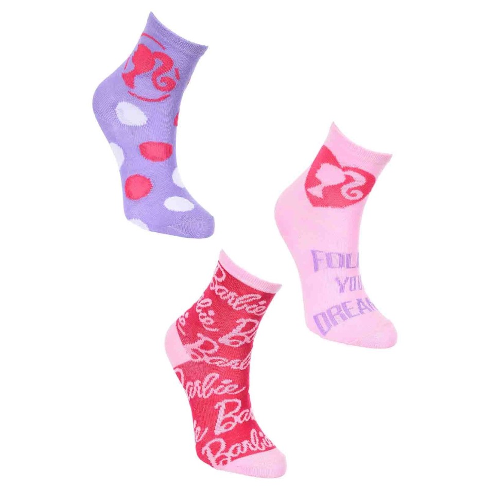 Lot de 3 Paires de Chaussettes Fille "Barbie"