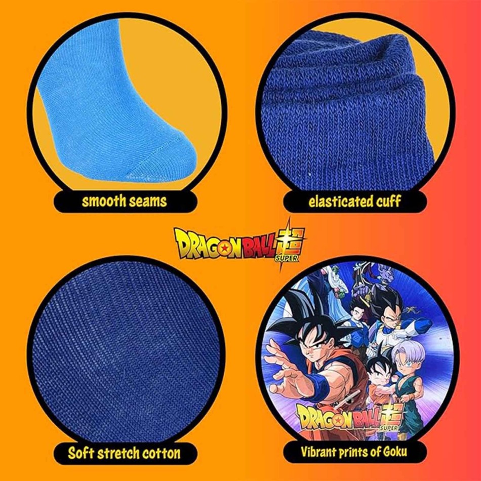 6 par Dragon Ball Z San Goku Vegeta Boy bomullsstrumpor