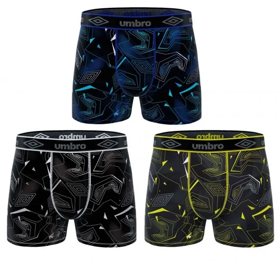 Set di 3 boxer sportivi da uomo in microfibra (Boxer da uomo) Umbro chez FrenchMarket