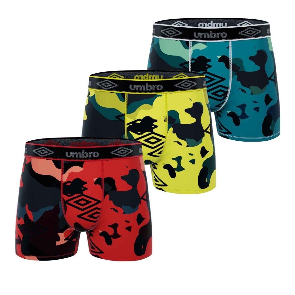 UMBRO Set om 3 sportboxers i mikrofiber för män