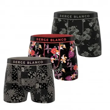 3er-Pack Boxershorts für Männer aus Mikrofaser (Boxershorts für Männer) Serge Blanco auf FrenchMarket