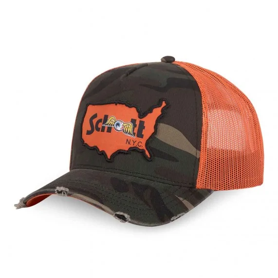 Casquette Trucker Von Dutch x Schott " Camo Map" (Casquettes) Von Dutch chez FrenchMarket