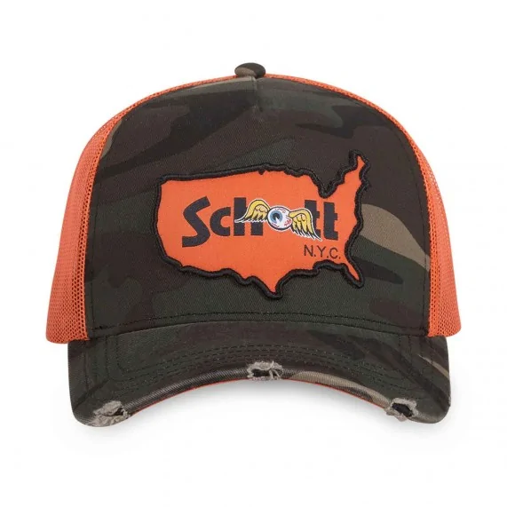 Casquette Trucker Von Dutch x Schott " Camo Map" (Casquettes) Von Dutch chez FrenchMarket