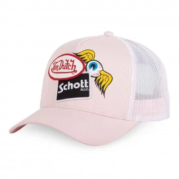 Casquette Trucker Von Dutch x Schott "EyePat Pink" (Casquettes) Von Dutch chez FrenchMarket