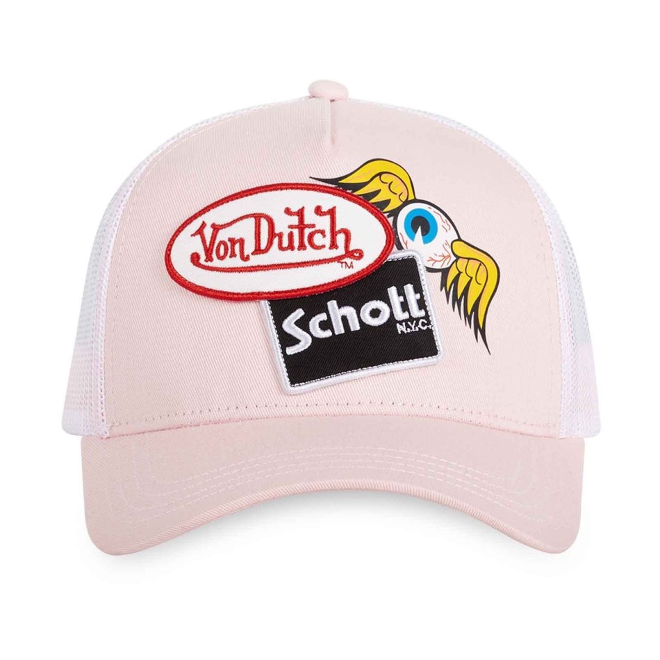 EyePat rosa truckerkeps Von Dutch x Schott N.Y.C.