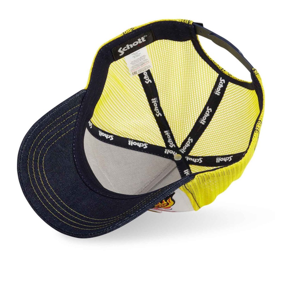 Gul Trucker-keps med "Patch Von Dutch x Schott N.Y.C.