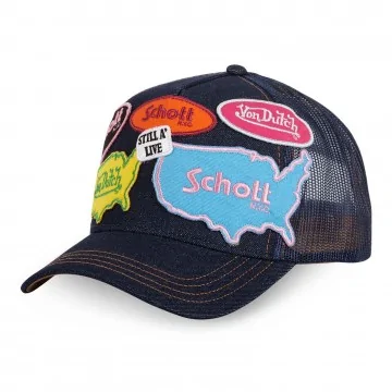 Casquette Trucker Von Dutch x Schott "Patch Denim" (Gorras) Von Dutch chez FrenchMarket