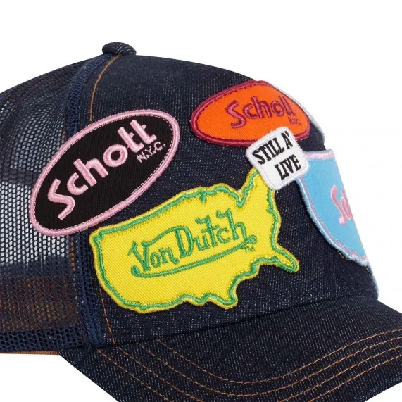 Casquette Trucker Von Dutch x Schott "Patch Denim" (Casquettes) Von Dutch chez FrenchMarket