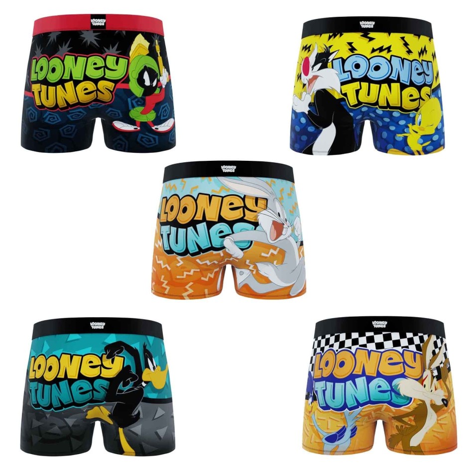 FREEGUN Set med 5 Looney Tunes boxershorts för män