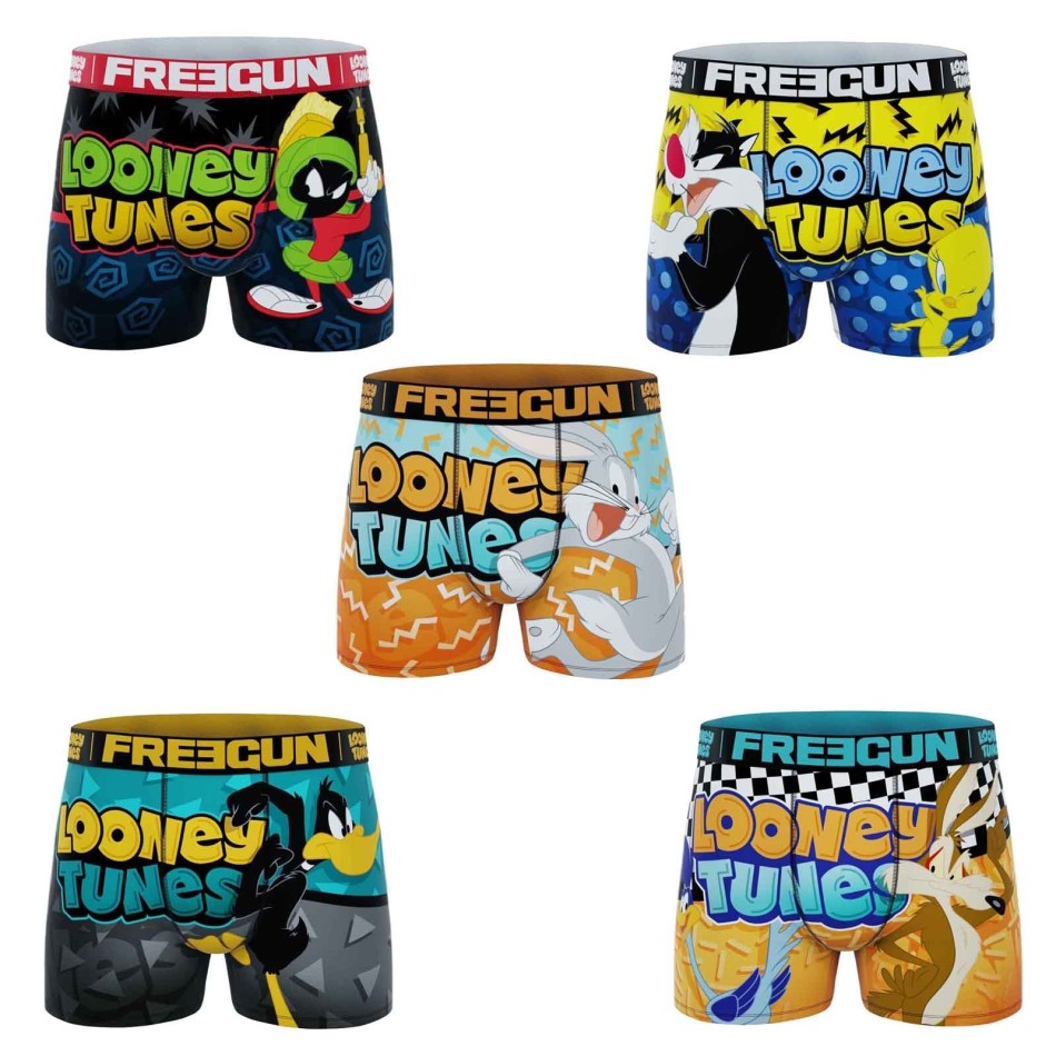 FREEGUN Set med 5 Looney Tunes boxershorts för män