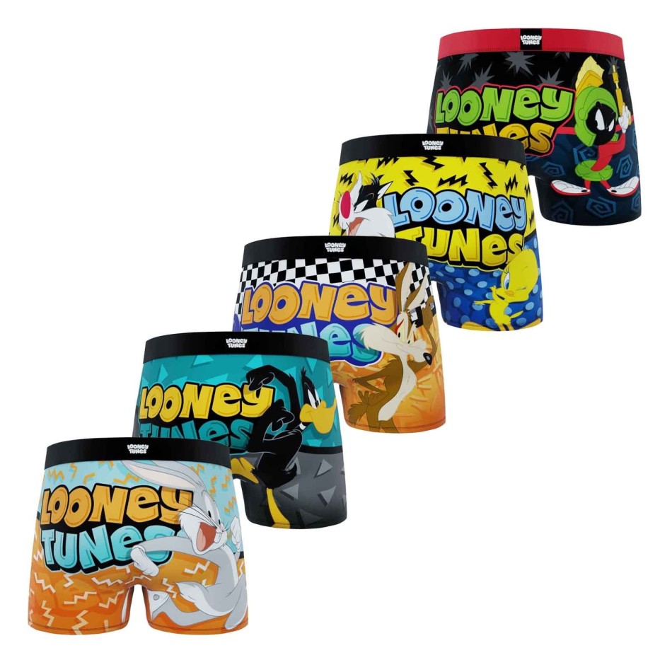 FREEGUN Set med 5 Looney Tunes boxershorts för män
