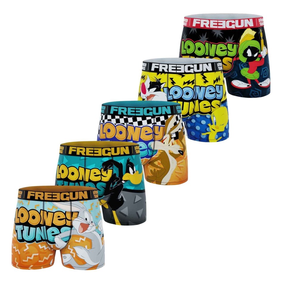 Juego de 5 calzoncillos Looney Tunes para hombre (Calzoncillos para hombre) Freegun chez FrenchMarket